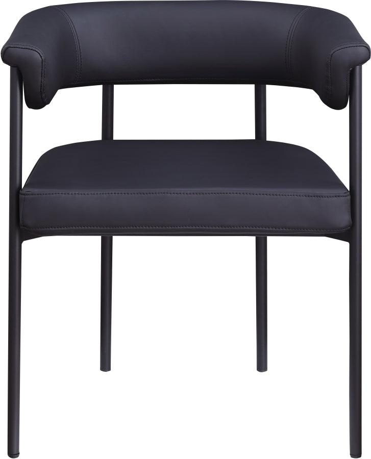 Malin Vegan Leather Upholstered Dining Chair in Black, Set of 2 - 427Black-C
