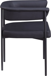 Malin Vegan Leather Upholstered Dining Chair in Black, Set of 2 - 427Black-C
