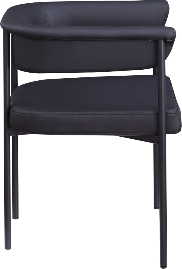 Malin Vegan Leather Upholstered Dining Chair in Black, Set of 2 - 427Black-C