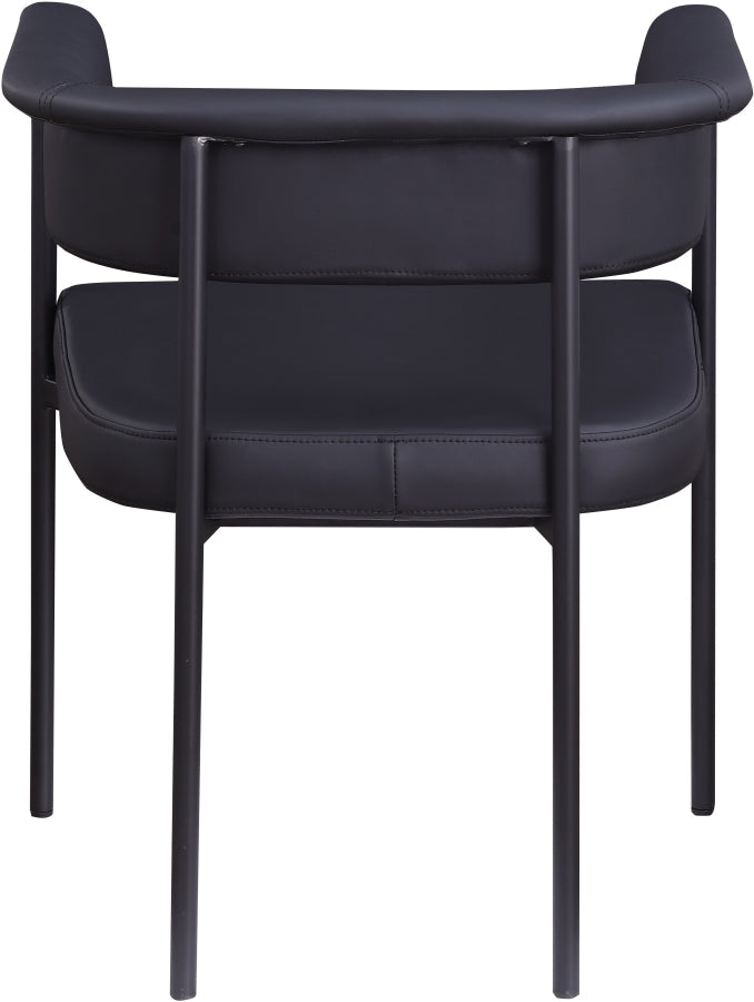 Malin Vegan Leather Upholstered Dining Chair in Black, Set of 2 - 427Black-C