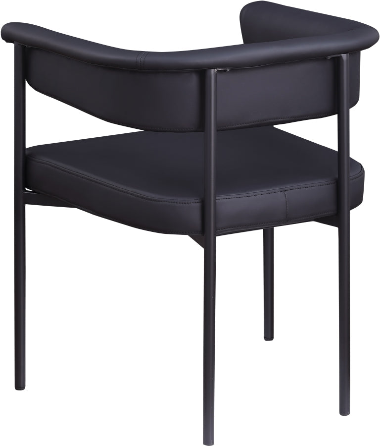 Malin Vegan Leather Upholstered Dining Chair in Black, Set of 2 - 427Black-C