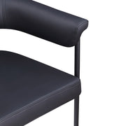 Malin Vegan Leather Upholstered Dining Chair in Black, Set of 2 - 427Black-C