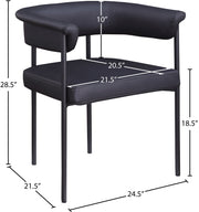 Malin Vegan Leather Upholstered Dining Chair in Black, Set of 2 - 427Black-C