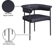 Malin Vegan Leather Upholstered Dining Chair in Black, Set of 2 - 427Black-C