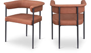 Malin Vegan Leather Upholstered Dining Chair in Cognac, Set of 2 - 427Cognac-C