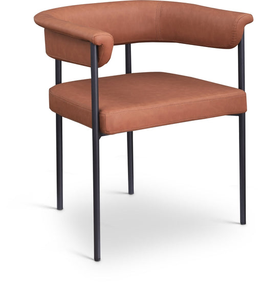 Malin Vegan Leather Upholstered Dining Chair in Cognac, Set of 2 - 427Cognac-C