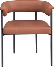 Malin Vegan Leather Upholstered Dining Chair in Cognac, Set of 2 - 427Cognac-C