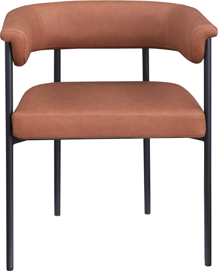 Malin Vegan Leather Upholstered Dining Chair in Cognac, Set of 2 - 427Cognac-C