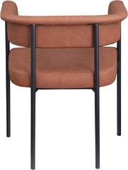Malin Vegan Leather Upholstered Dining Chair in Cognac, Set of 2 - 427Cognac-C