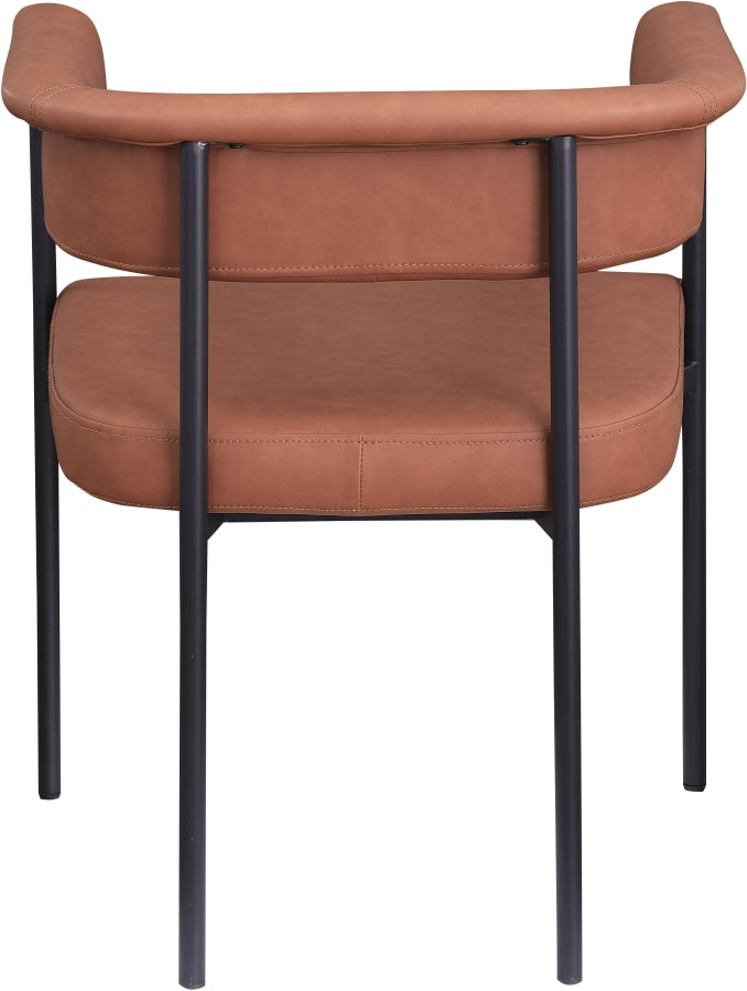 Malin Vegan Leather Upholstered Dining Chair in Cognac, Set of 2 - 427Cognac-C