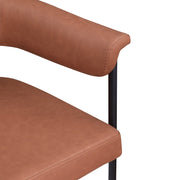 Malin Vegan Leather Upholstered Dining Chair in Cognac, Set of 2 - 427Cognac-C
