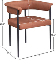 Malin Vegan Leather Upholstered Dining Chair in Cognac, Set of 2 - 427Cognac-C