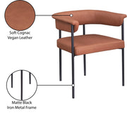 Malin Vegan Leather Upholstered Dining Chair in Cognac, Set of 2 - 427Cognac-C