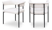 Malin Vegan Leather Upholstered Dining Chair in Cream, Set of 2 - 427Cream-C