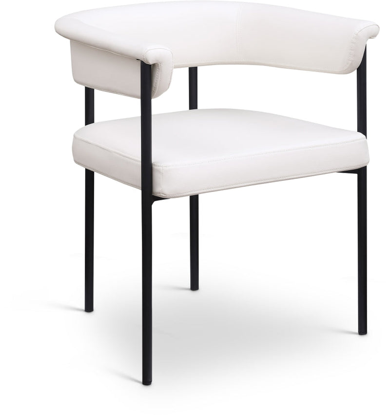 Malin Vegan Leather Upholstered Dining Chair in Cream, Set of 2 - 427Cream-C