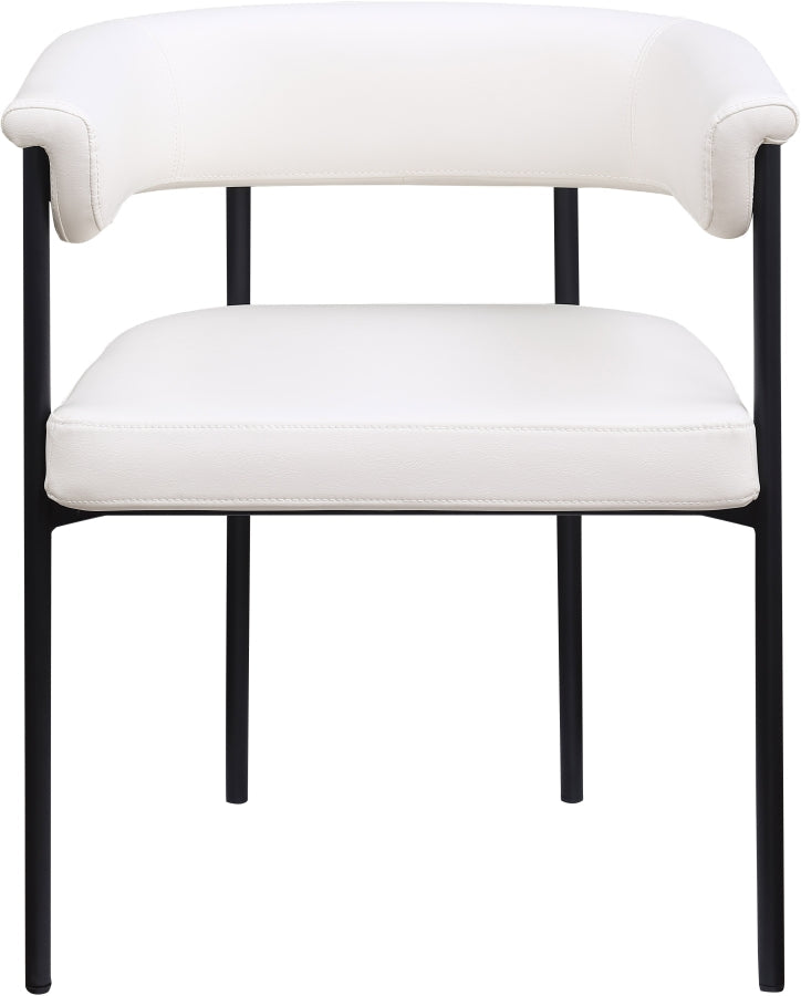 Malin Vegan Leather Upholstered Dining Chair in Cream, Set of 2 - 427Cream-C