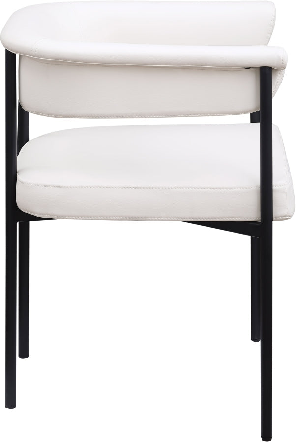 Malin Vegan Leather Upholstered Dining Chair in Cream, Set of 2 - 427Cream-C