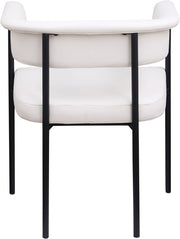 Malin Vegan Leather Upholstered Dining Chair in Cream, Set of 2 - 427Cream-C