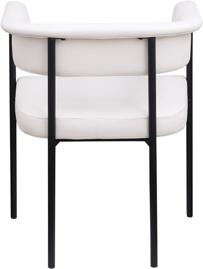 Malin Vegan Leather Upholstered Dining Chair in Cream, Set of 2 - 427Cream-C