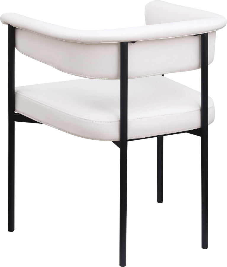 Malin Vegan Leather Upholstered Dining Chair in Cream, Set of 2 - 427Cream-C