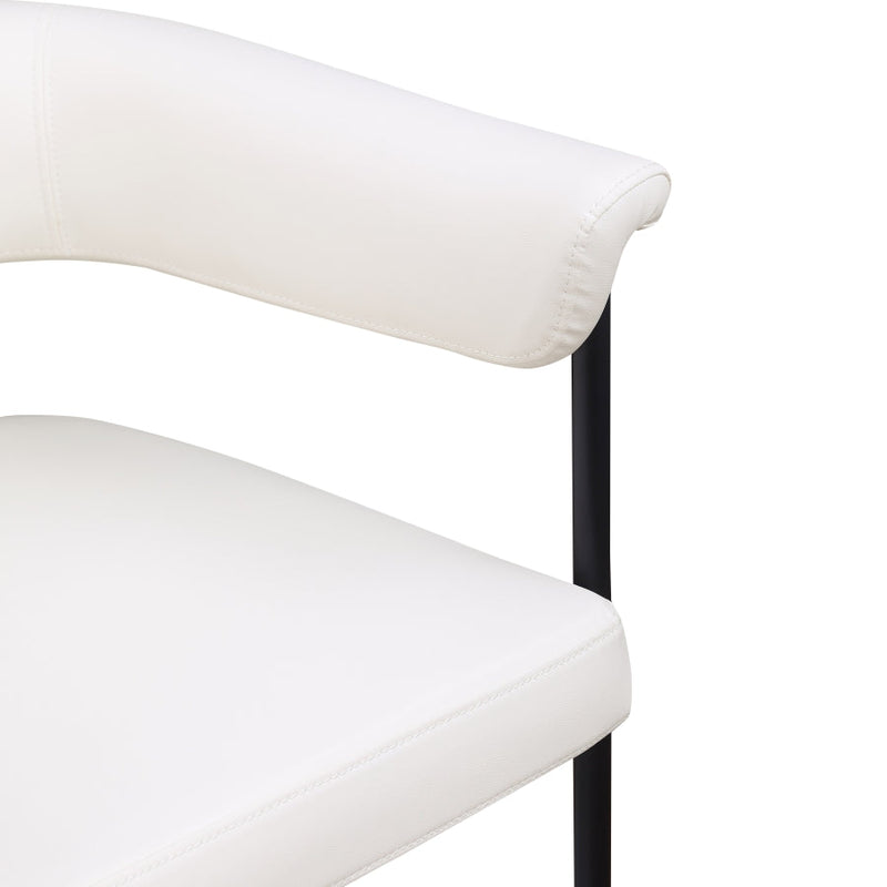 Malin Vegan Leather Upholstered Dining Chair in Cream, Set of 2 - 427Cream-C