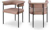 Malin Vegan Leather Upholstered Dining Chair in Natural, Set of 2 - 427Tan-C