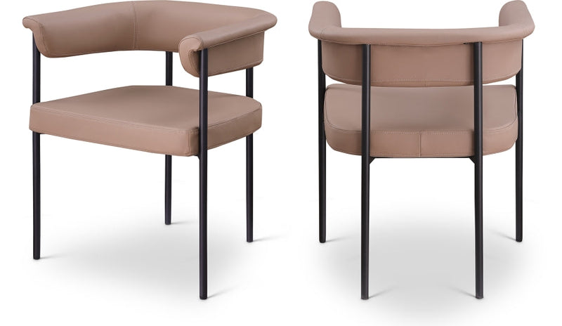 Malin Vegan Leather Upholstered Dining Chair in Natural, Set of 2 - 427Tan-C