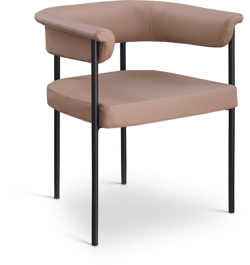 Malin Vegan Leather Upholstered Dining Chair in Natural, Set of 2 - 427Tan-C