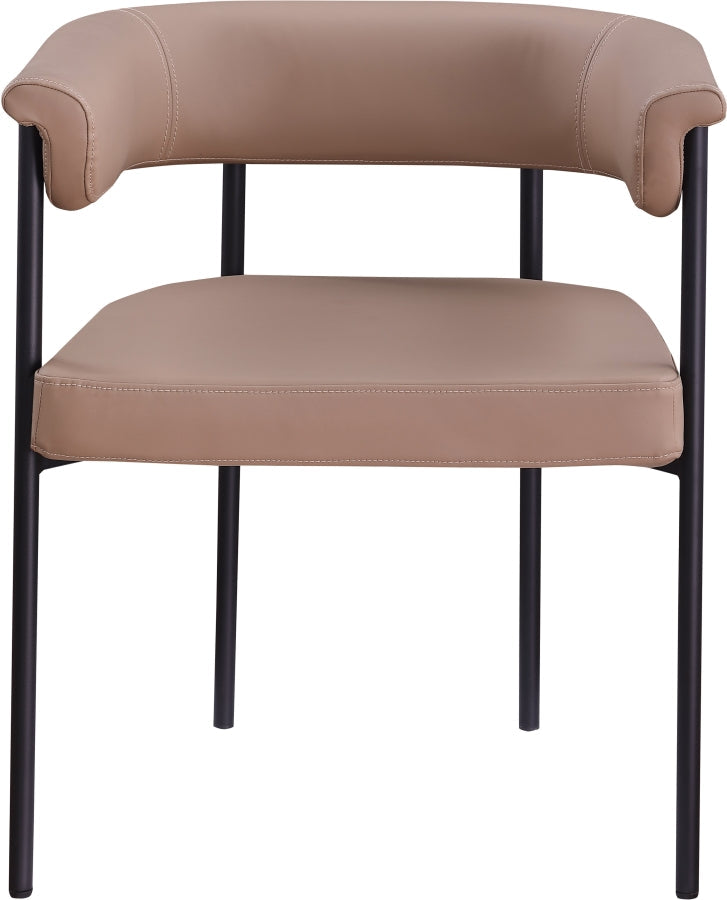Malin Vegan Leather Upholstered Dining Chair in Natural, Set of 2 - 427Tan-C