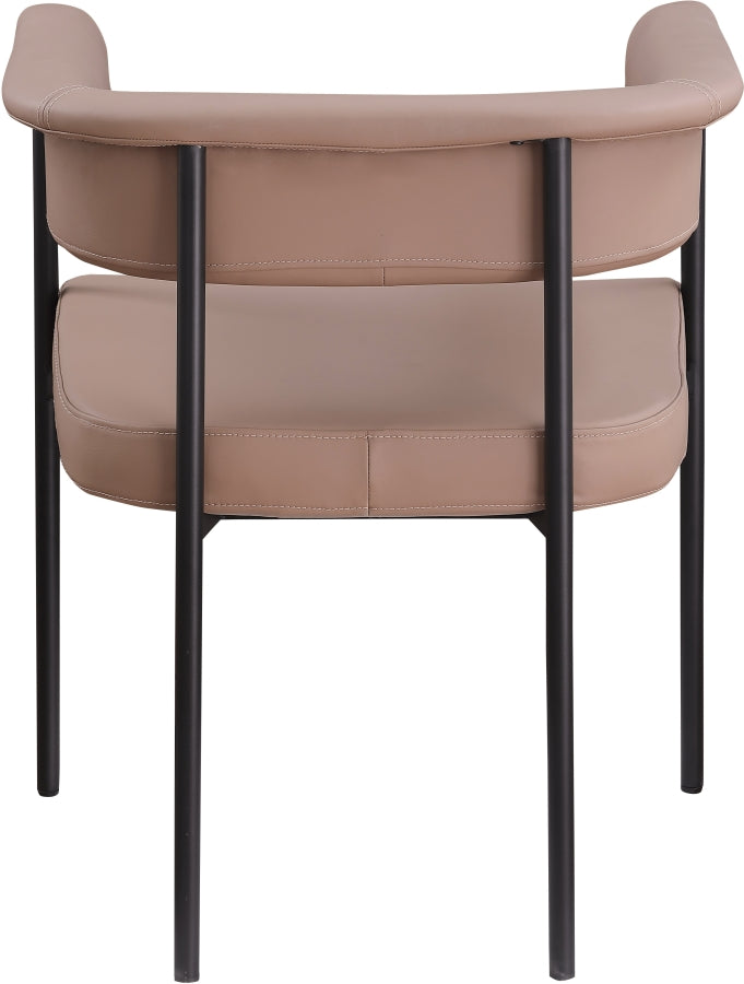 Malin Vegan Leather Upholstered Dining Chair in Natural, Set of 2 - 427Tan-C