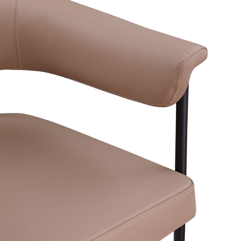 Malin Vegan Leather Upholstered Dining Chair in Natural, Set of 2 - 427Tan-C