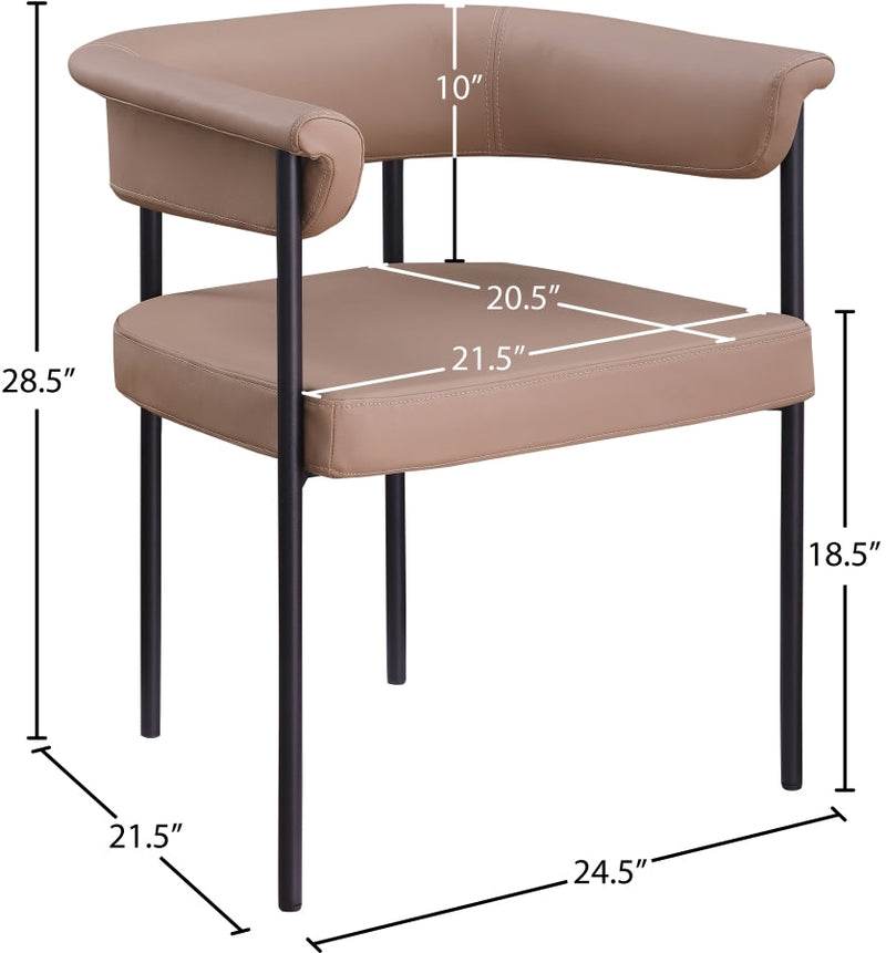 Malin Vegan Leather Upholstered Dining Chair in Natural, Set of 2 - 427Tan-C