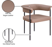Malin Vegan Leather Upholstered Dining Chair in Natural, Set of 2 - 427Tan-C