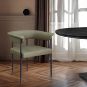 Malin Vegan Leather Upholstered Dining Chair in Olive, Set of 2 - 427Olive-C