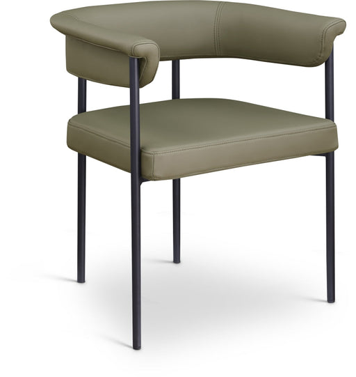 Malin Vegan Leather Upholstered Dining Chair in Olive, Set of 2 - 427Olive-C