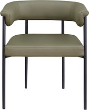 Malin Vegan Leather Upholstered Dining Chair in Olive, Set of 2 - 427Olive-C
