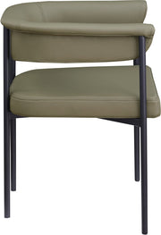 Malin Vegan Leather Upholstered Dining Chair in Olive, Set of 2 - 427Olive-C