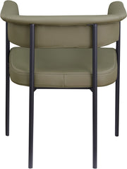 Malin Vegan Leather Upholstered Dining Chair in Olive, Set of 2 - 427Olive-C