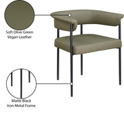 Malin Vegan Leather Upholstered Dining Chair in Olive, Set of 2 - 427Olive-C