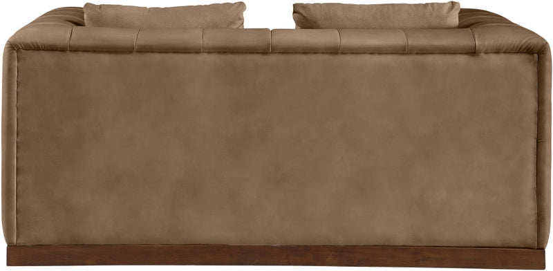 Mallina 67" Vegan Leather Upholstered Upholstered Loveseat in Brown - 44098Brown-L