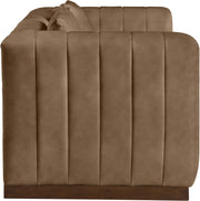 Mallina 67" Vegan Leather Upholstered Upholstered Loveseat in Brown - 44098Brown-L