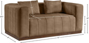Mallina 67" Vegan Leather Upholstered Upholstered Loveseat in Brown - 44098Brown-L