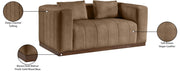 Mallina 67" Vegan Leather Upholstered Upholstered Loveseat in Brown - 44098Brown-L