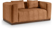 Mallina 67" Vegan Leather Upholstered Upholstered Loveseat in Cognac - 44098Cognac-L
