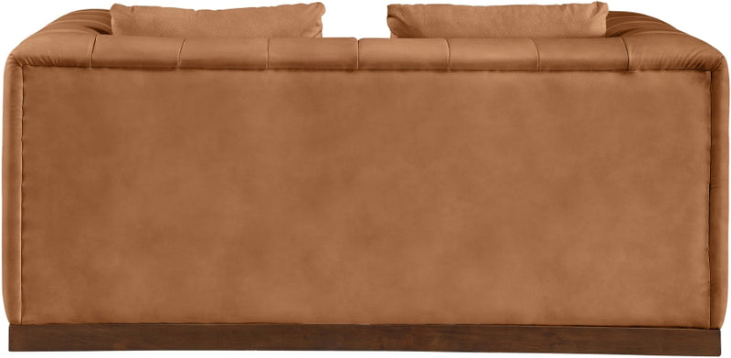 Mallina 67" Vegan Leather Upholstered Upholstered Loveseat in Cognac - 44098Cognac-L