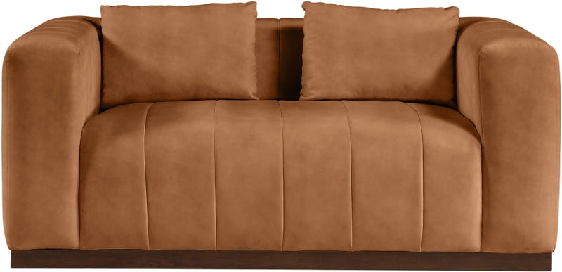 Mallina 67" Vegan Leather Upholstered Upholstered Loveseat in Cognac - 44098Cognac-L