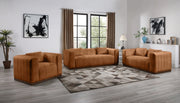 Mallina 67" Vegan Leather Upholstered Upholstered Loveseat in Cognac - 44098Cognac-L