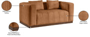 Mallina 67" Vegan Leather Upholstered Upholstered Loveseat in Cognac - 44098Cognac-L
