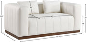 Mallina 67" Vegan Leather Upholstered Upholstered Loveseat in Cream - 44098Cream-L