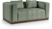 Mallina 67" Vegan Leather Upholstered Upholstered Loveseat in Green - 44098Green-L